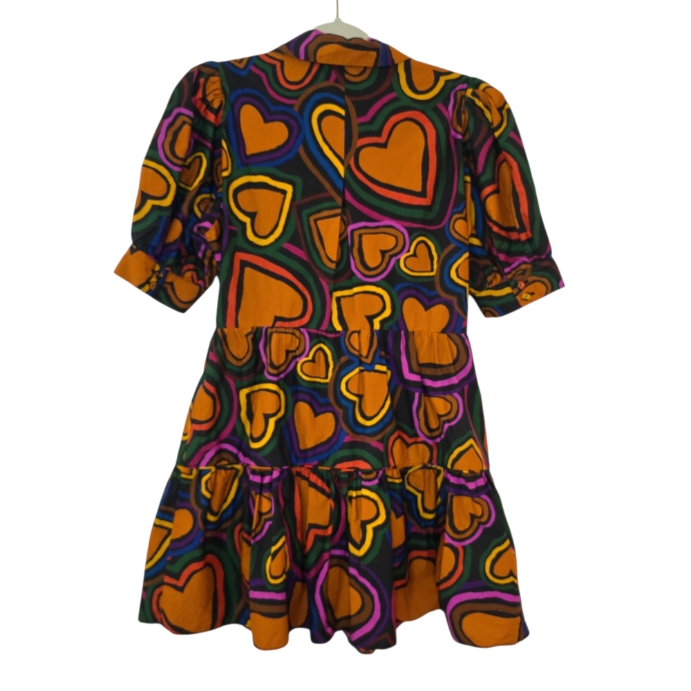 Farm Rio Short-Sleeve Bow-Front Heart Mini Dress - Picture 9 of 9